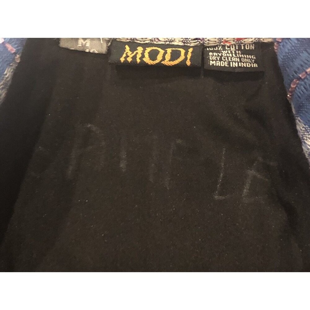 Vintage MODI Denim Beaded Sequined Black Floral Paisley Jacket NEW SAMPLE Sz Med - Picture 8 of 11